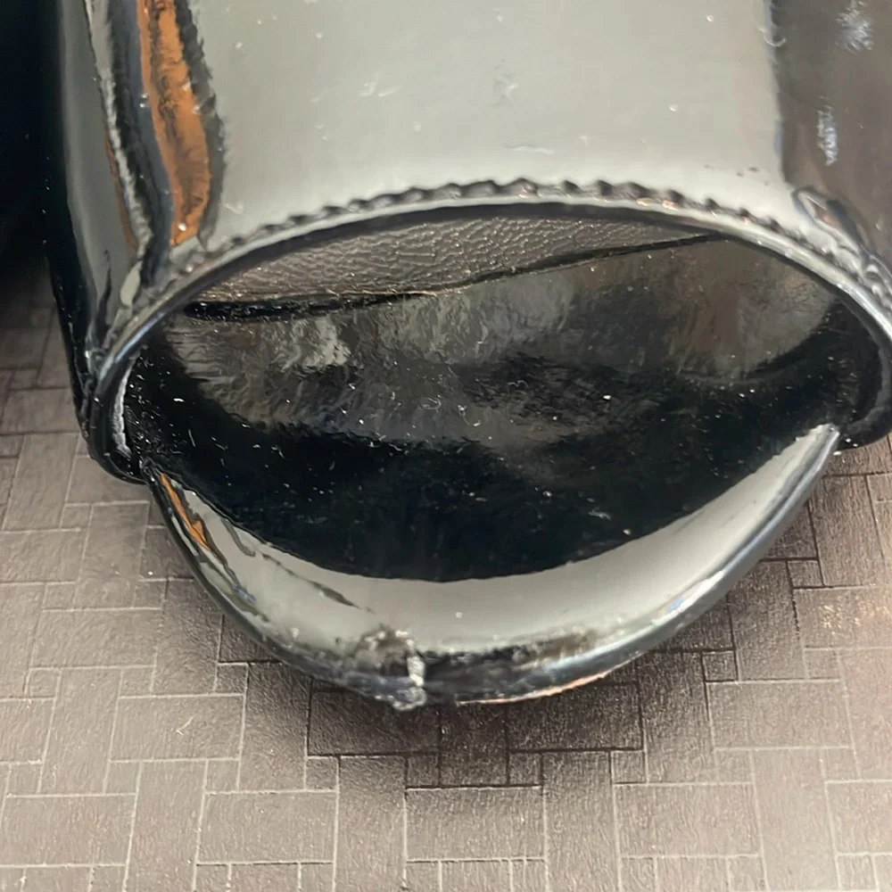 Cole Haan Air Talia Black Patent Leather Open Toe Slingback Heel Size 7C… - Picture 12 of 13